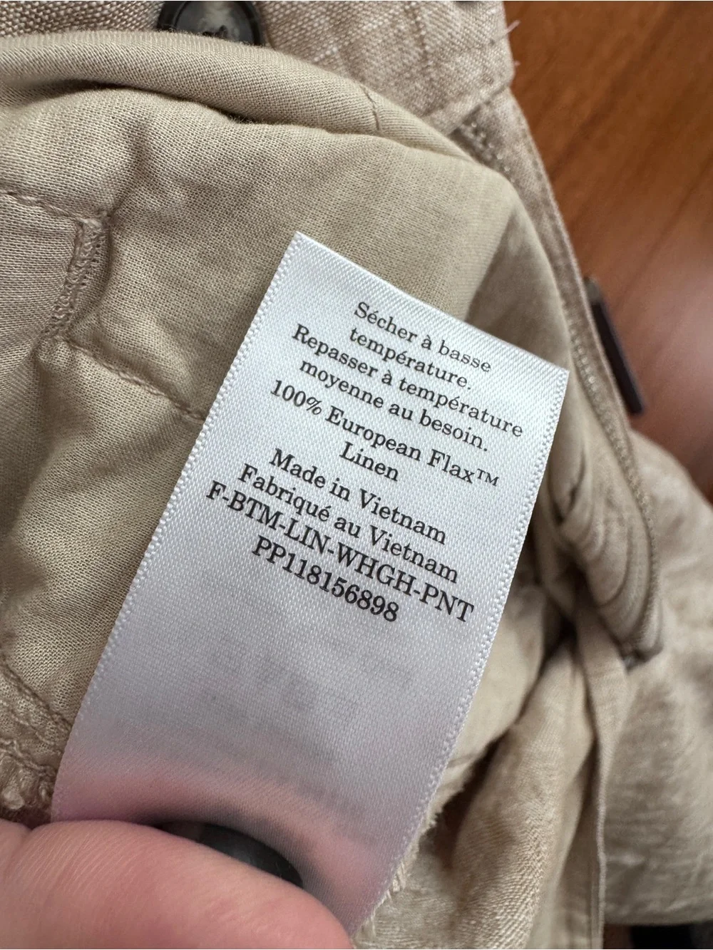 Everlane Beige 100% Linen Wide Leg Pant